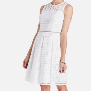 Vineyard Vines White Cap Eyelet Lattice Lace Fit And Flare Dress size 0 NWT